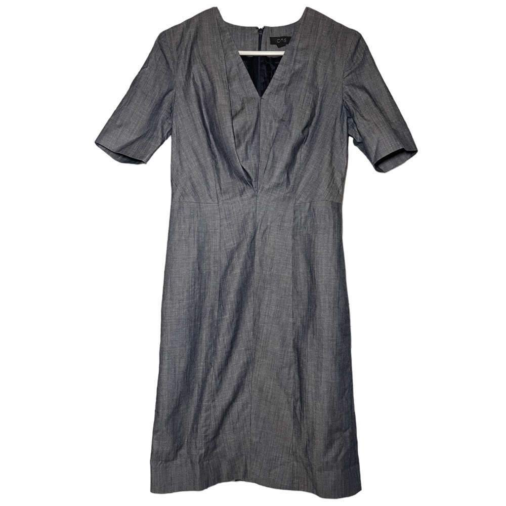 COS Dark Navy V-neck Dress size US 4